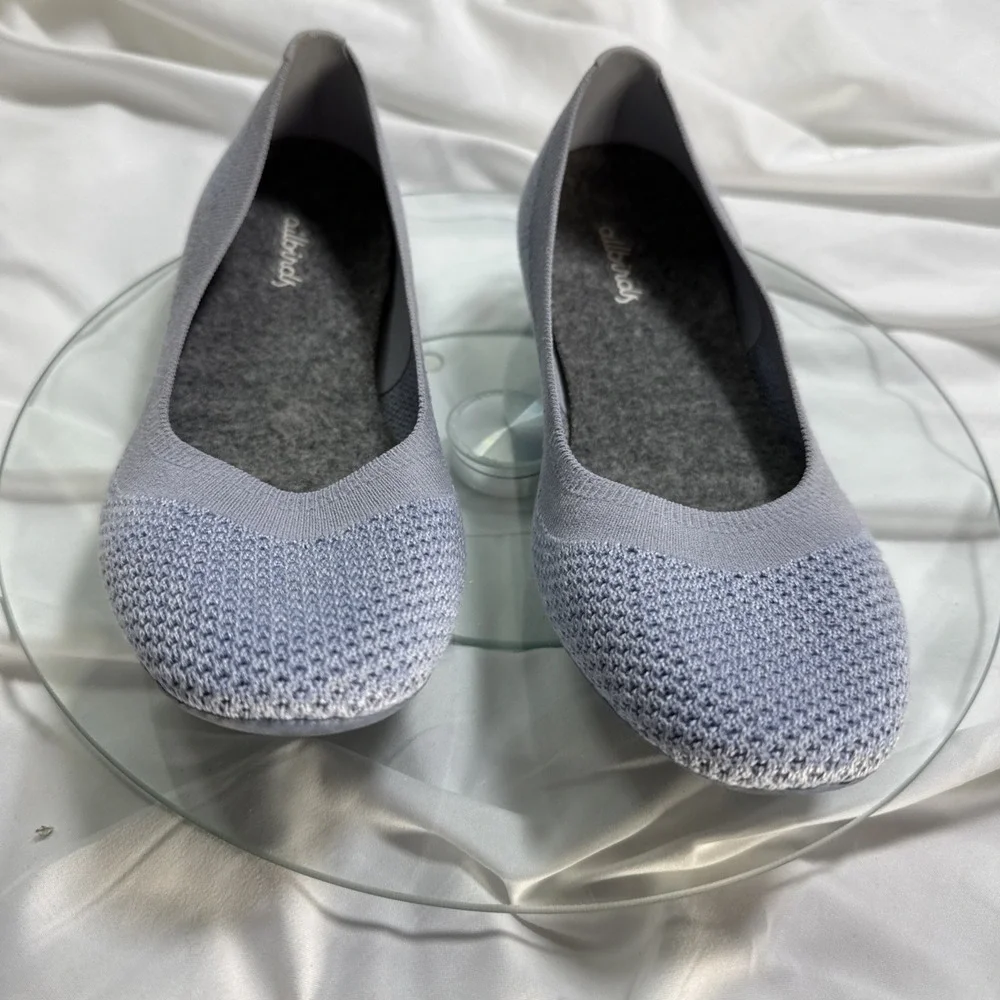 Allbirds Tree Breezers Women's Knit Ballet Flats Size 8 Mist Gray - Picture 3 of 7